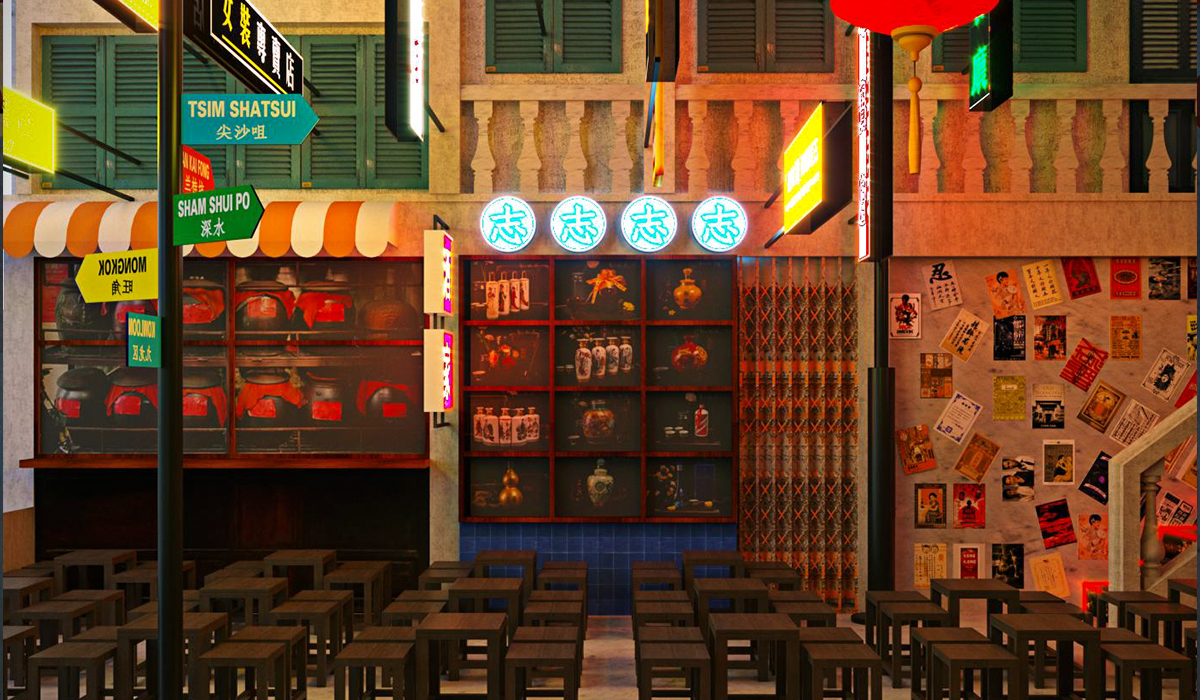 ban-ve-3D-quan-cafe-phong-cach-hong-kong
